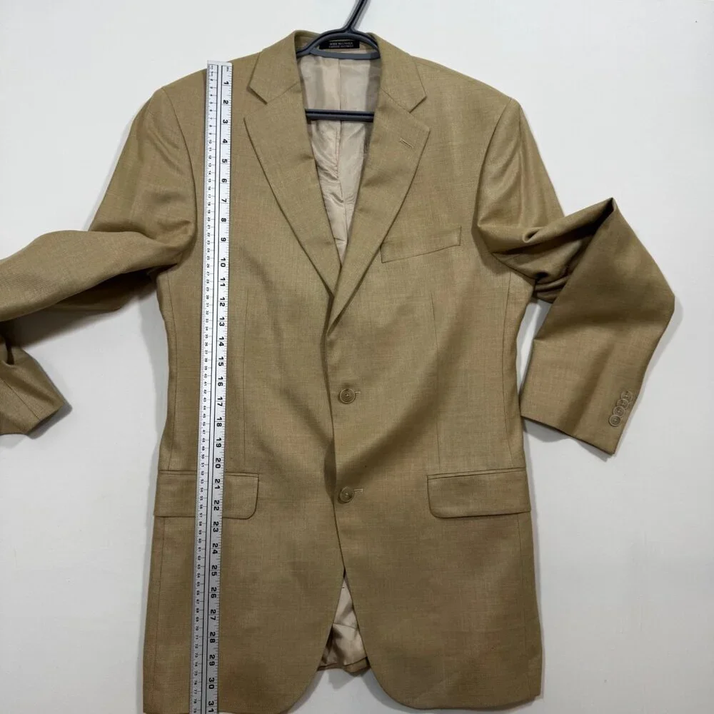 Black Brown 1826 Men's Blazer Tan Silk Wool Linen 40L Never Worn Quiet Luxury